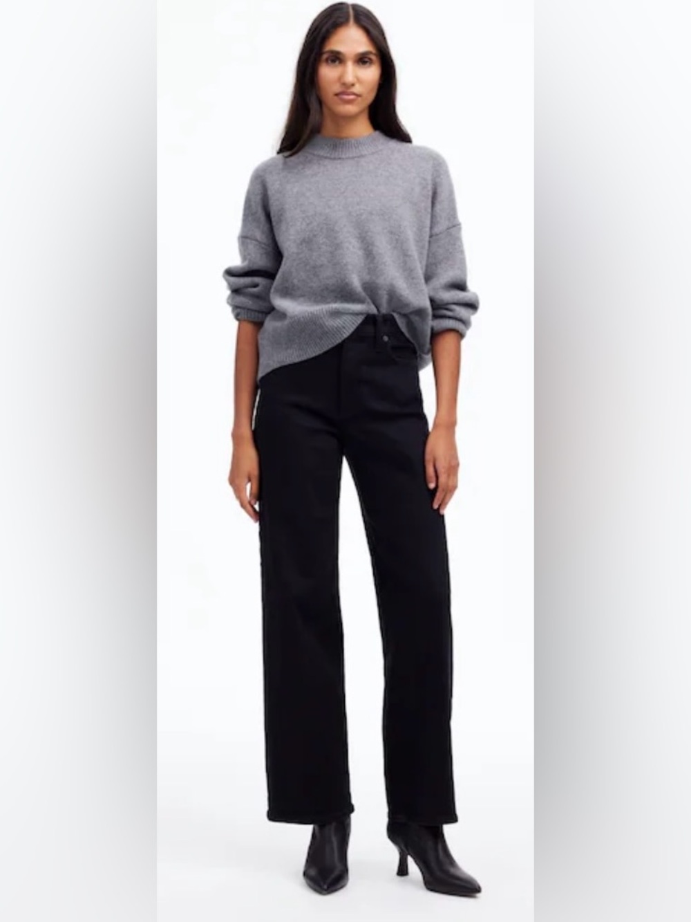 Madewell   90’s “ The Perfect Wide Leg Jean” Black High Waisted  Size  29